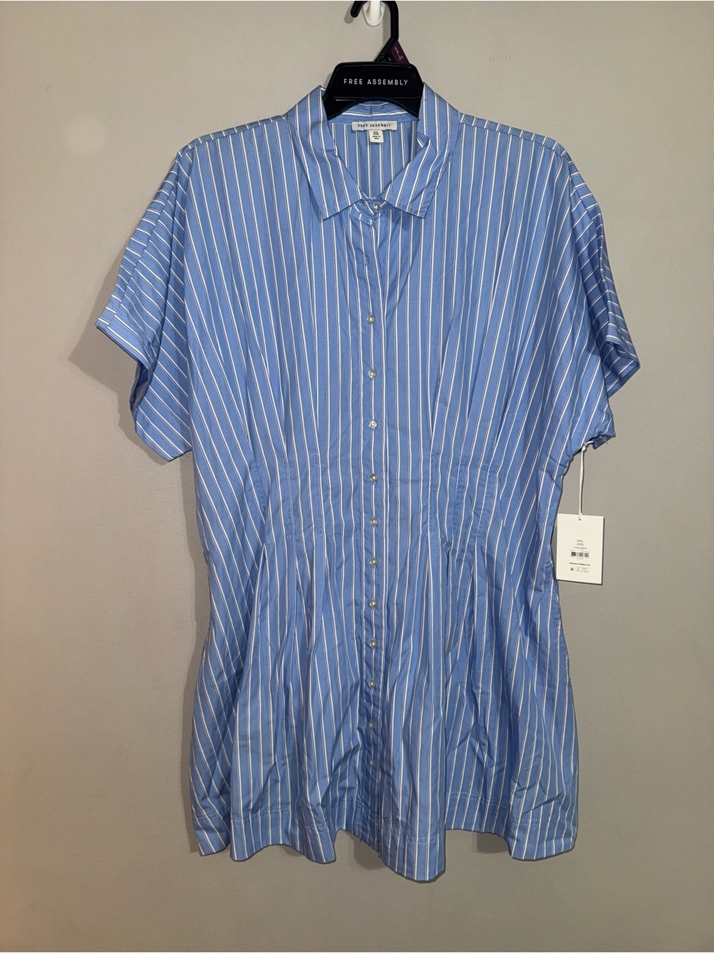 Free Assembly Blue Striped Corset  Mini Dress XXL